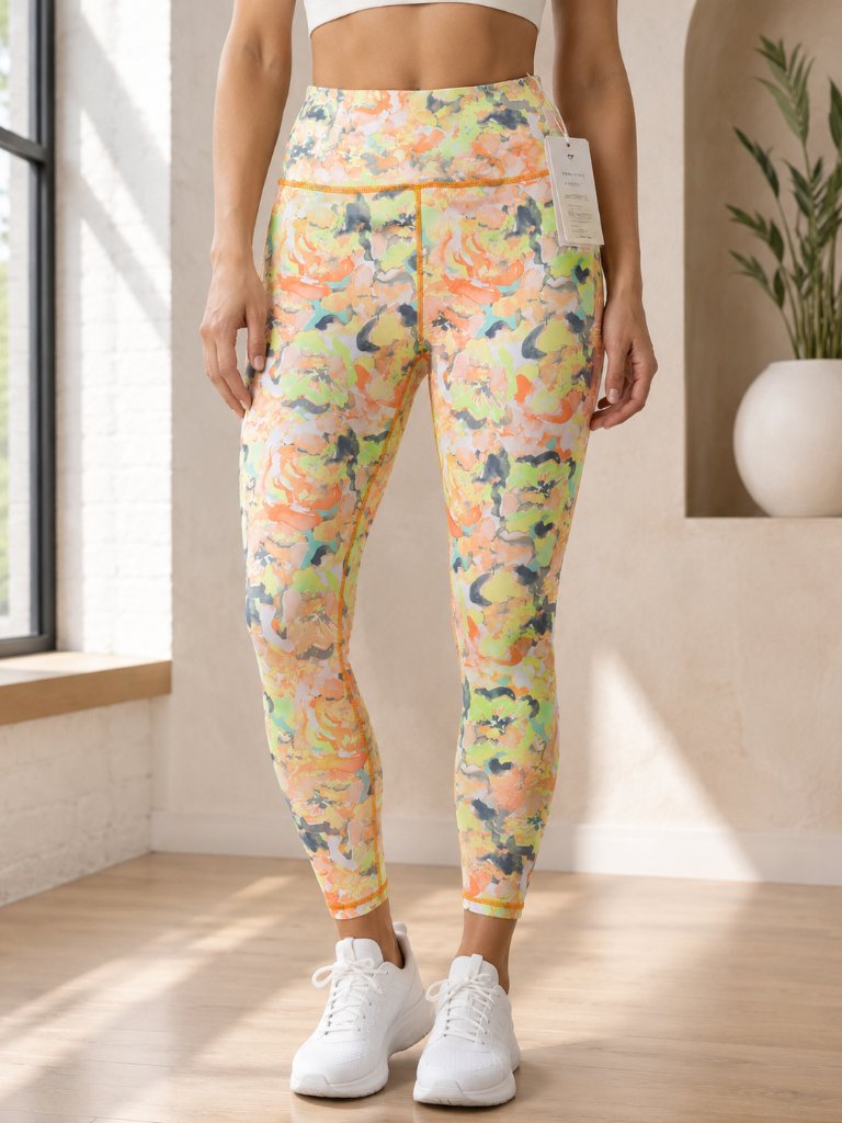 Fabletics Powerhold Define High Waisted 7/8 Leggings Nwt Large Painted Marigold